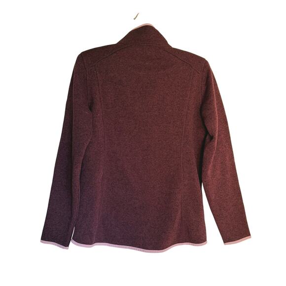L.L. Bean Sweater Fleece Full Zip Jacket Raisin Brown Small Fall Layer Cozy - Picture 3 of 8